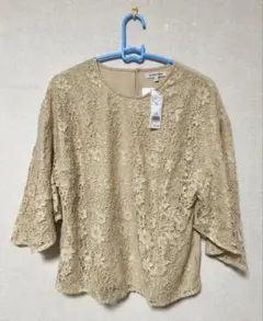 新品未使用 GLOBAL WORK レースフレアスリーブ七分袖シャツ Lサイズ