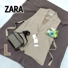 【新品】ZARA ザラ スリット入りベスト　ジレ　　アジャスタブルタブ付き