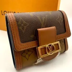 鑑定済み 美品 ルイヴィトン ポルトフォイユ ドーフィーヌ コンパクト 財布 茶