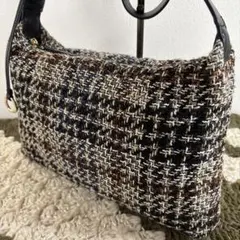 ほぼ未使用 TREASURE TOPKAPI ツイード織生地 ショルダーバッグ