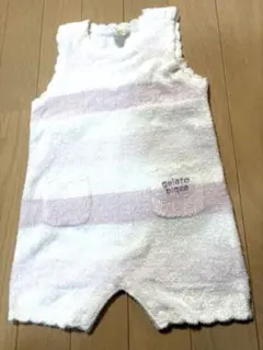 【新品未使用品】gelato pique ストライプロンパース　70〜80