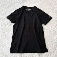クロコダイル Vネック Tシャツ 黒 M 半袖 ワンポイント コットン シンプルのサムネイル