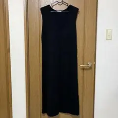GU ブラック ノースリーブ ニットワンピース M