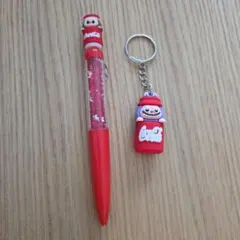 ラブブキャラクター付きペンとキーホルダーセット