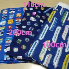 電車柄 綿生地 3枚セット