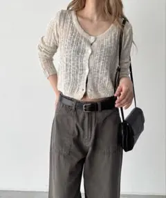 CANAL JEAN El mar スラブヤーンニットカーディガン アイボリー