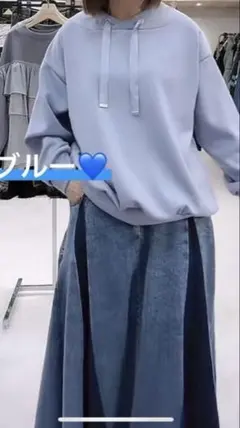 ABITOKYO ダンボールポンチフード風プルオーバー