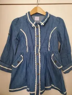 axes femme kids デニムブルーのチュニックワンピース 120サイズ