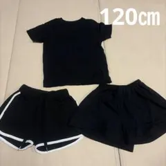 ブラック Tシャツとショートパンツ セット 120㎝