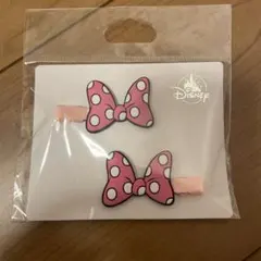 ミニー ヘアクリップ セット カラークリップ ピンクリボン