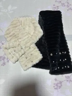 ビジューパール付きマフラー２点セット