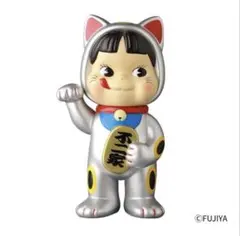 不二家ソフビコレクション　招き猫ペコちゃん 銀塗装のサムネイル
