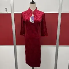 赤い花柄チャイナドレス