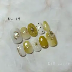 ネイルチップ 現品 オーダー ぷっくりフラワー ニュアンス 春 夏 大人 淡色