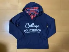 DOLLY RIBBON 重ね着風パーカー　150cm
