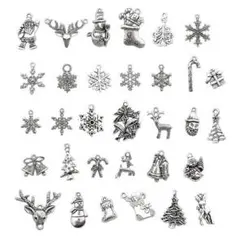 シルバーカラー◆クリスマスチャーム◆1セット約50個