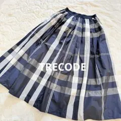 【美品】TRECODEトレコード/神戸・山手モノトーンチェックスカート　マキシ丈のサムネイル