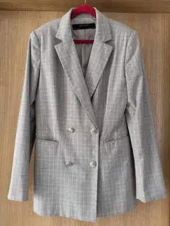 ZARA ザラ　グレンチェック　ダブルテーラードジャケット