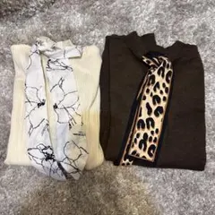 リボン　ニット　ブラウス　2着セットのサムネイル