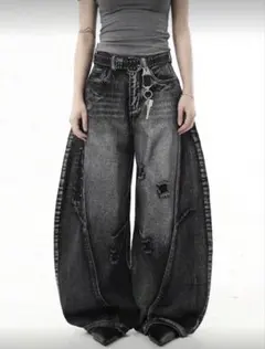 SHEIN　ワイドレッグジーンズ　Mサイズ