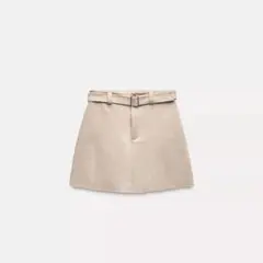 ZARA フェイクスエードベルト付きスカート