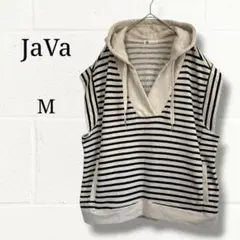Java ジャバ コラボ ボーダー フード ベスト パーカー Mのサムネイル