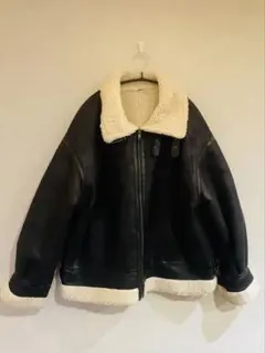 ボア ムートンジャケット L 黒 防寒 オーバーサイズ 冬アウター