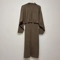 GU リブニットワンピース＆トップス セット Mサイズ ブラウン