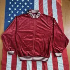 00s ビンテージ old adidas ベロア トラックジャケット M エンジ