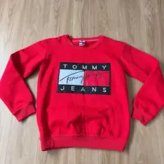 トミー TOMMY JEANS レッド トレーナー M ユニセックス メンズ