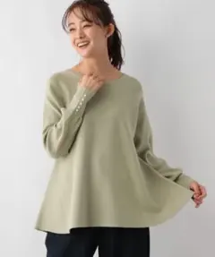 【新品】GLOBAL WORK メルティパールペプラムプルオーバー