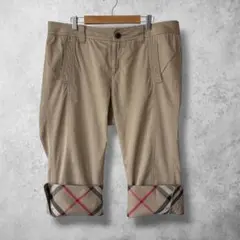 希少サイズ! バーバリー クロップドパンツ 48 4XL相当 ノバチェック 綿麻のサムネイル