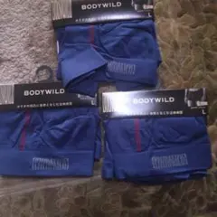 BODYWILD 3枚組 ボクサーパンツ L ネイビーブルー 前閉じ 日本製