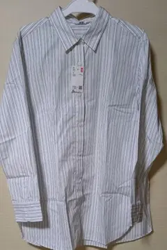 UNIQLO コットンシャツ 長袖 ストライプ XL 新品
