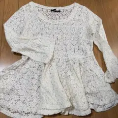 Heather レース 長袖 ブラウス ホワイトのサムネイル