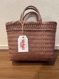 パサールバッグ（ブラック×レッド）　カゴバッグ