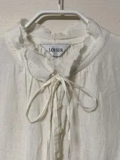 LOISIR アイボリー 半袖ブラウス