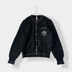 Chamois ウール モヘア ラメ入り シャギー カーディガン ブラック 9