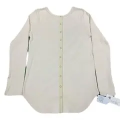 Munich コットンソフトリブクルーネック2wayトップス アイボリー 新品