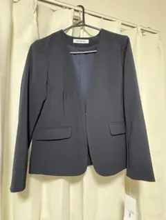 NATURAL BEAUTY BASIC ノーカラージャケット ネイビー Sのサムネイル
