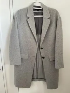 【値下げ】グレー チェスターコート ウール混紡