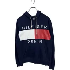トミーヒルフィガー　ネイビー　プルオーバーパーカー　スウェットトレーナー