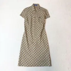 極希少✨バーバリーブルーレーベル ノバチェック ロングシャツワンピース 38
