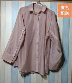 ★974 レディース服春夏秋ナイスクラップ オーバーサイズシアーシャツ ピンク系のサムネイル