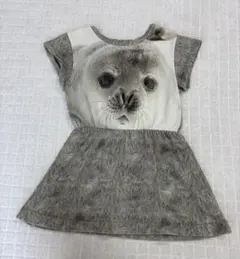 POPUPSHOP アザラシ柄 半袖ワンピース 4-5Yのサムネイル
