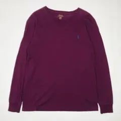 ポロ ラルフローレン ロンT S パープル ポニー 古着 長袖 Tシャツ 無地のサムネイル