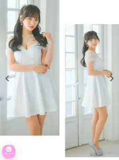 Tika ホワイトオフショルダーミニドレス