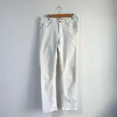 【サムシング】 デニム ホワイトストレート 28×28サイズ レーヨン混紡