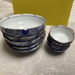 14有田焼　西山作の小鉢　藍色　10個セット　おまとめ　青花柄