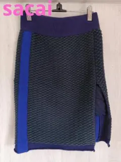【希少】▶sacai luck　サカイラック　タイトスカート　ジャカードニットのサムネイル
